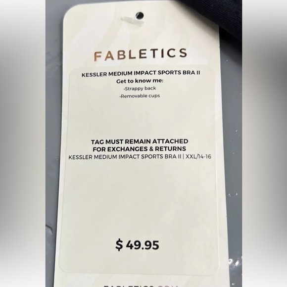 Fabletics Womens Kessler Medium Impact Sports Bra Black Sz XXL (14-16) NWT $49 - Picture 5 of 9